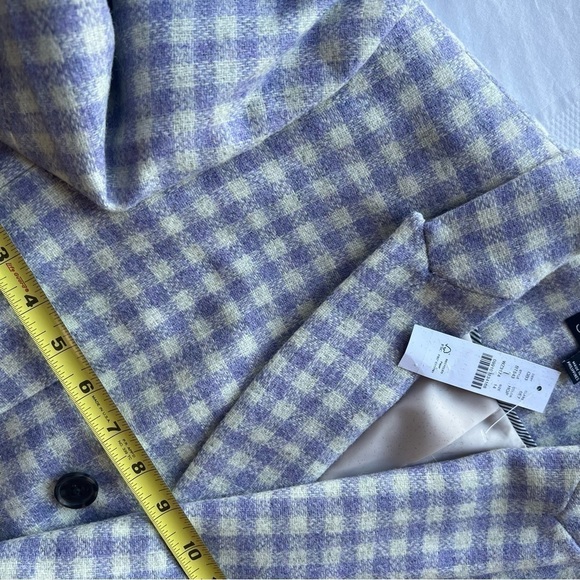 J.Crew Cropped double breasted blazer in Size 14 Heather Grey Purple Plaid - Picture 10 of 14